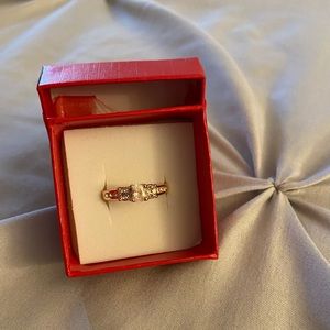 Women rose gold ring, stainless steal size 8